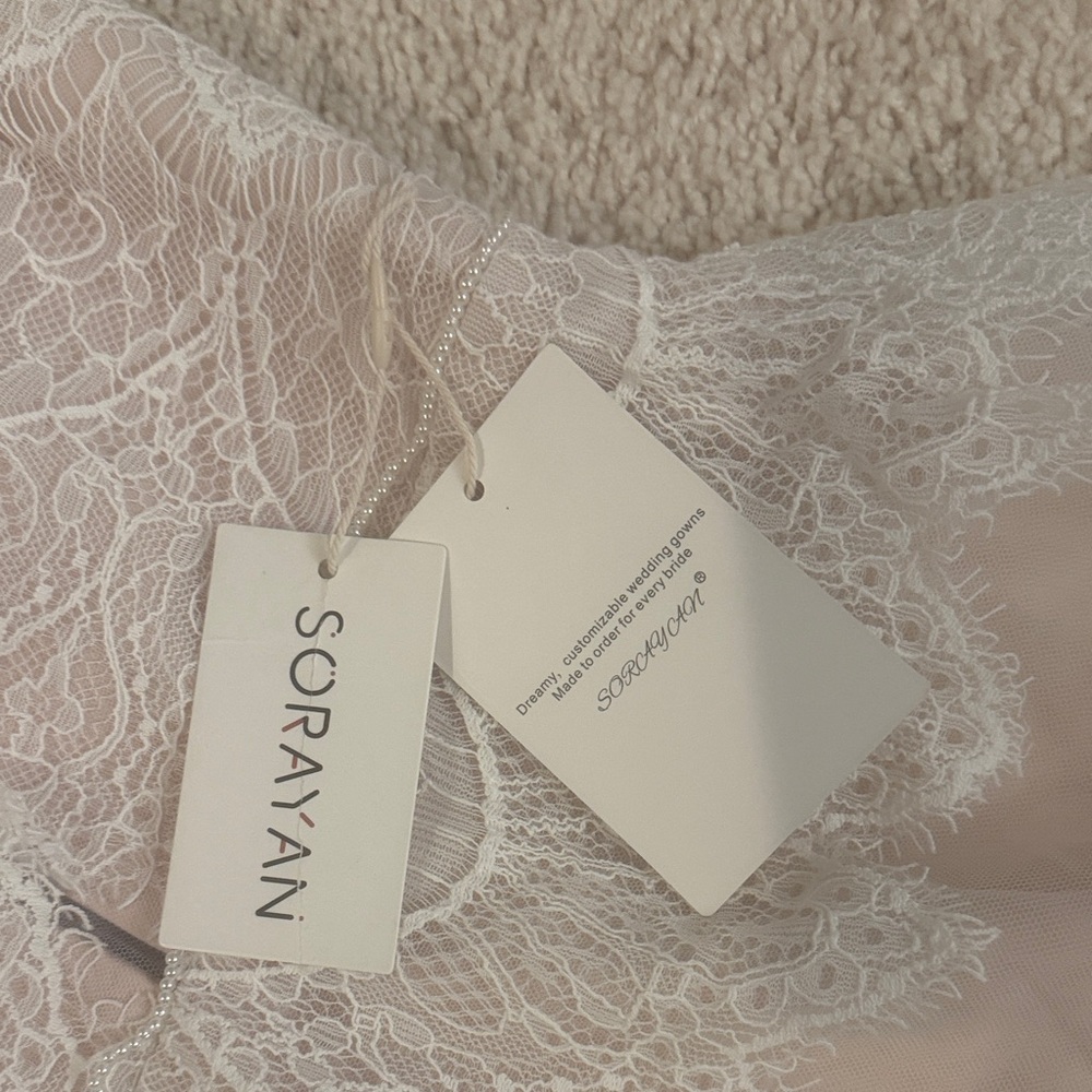Elegant Lace Gown with Tulle Skirt - Picture 5 of 6